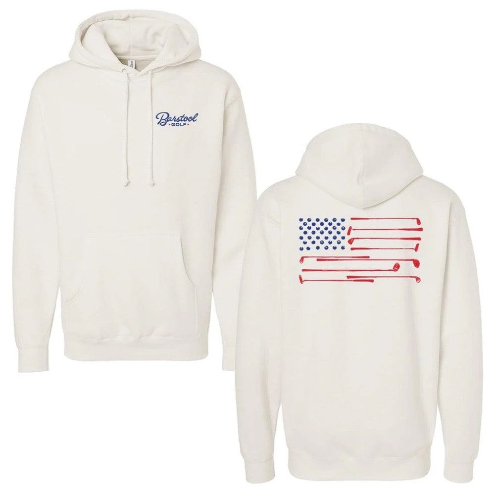 Men's Barstool Golf Flag Hoodie Ivory XL